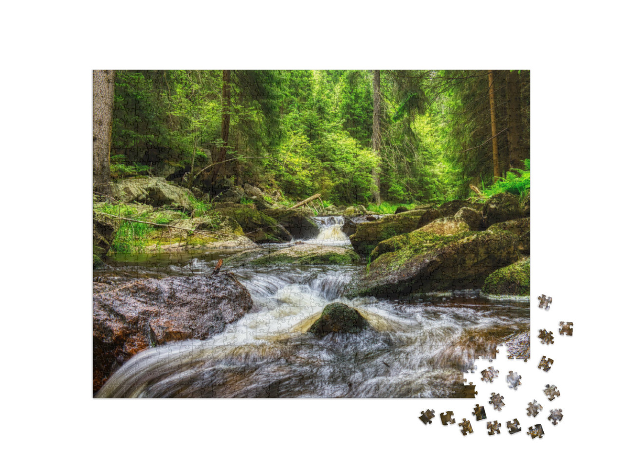 Puzzle 1000 Teile „Fluss im Erzgebirge“