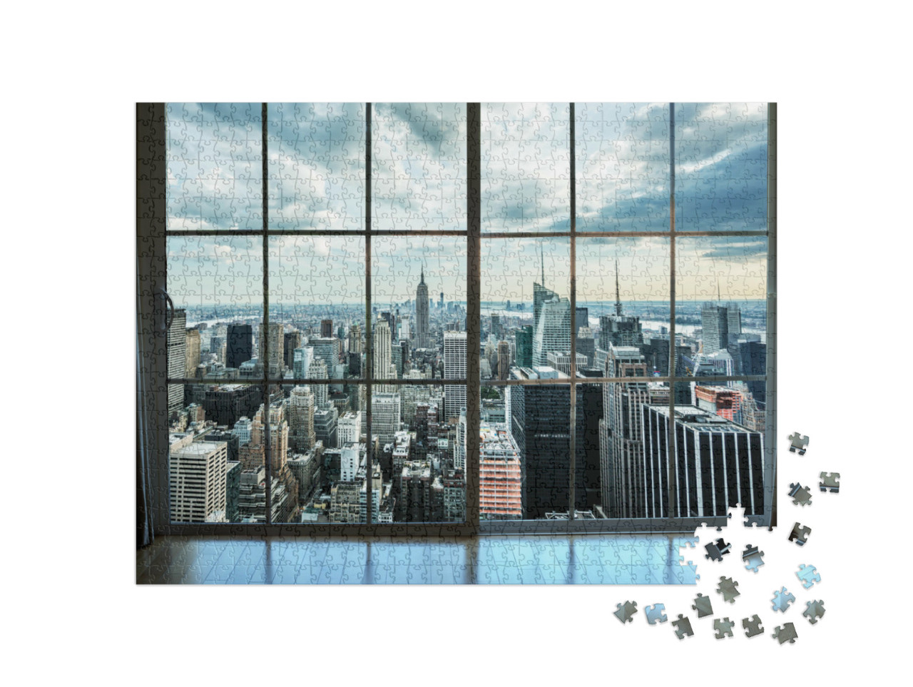 Puzzle 1000 Teile „Ausblick aus einem Penthaus in Manhatten“