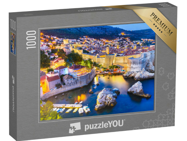 Puzzle 1000 Teile „Spektakuläre Dämmerung über Dubrovnik, Kroatien“