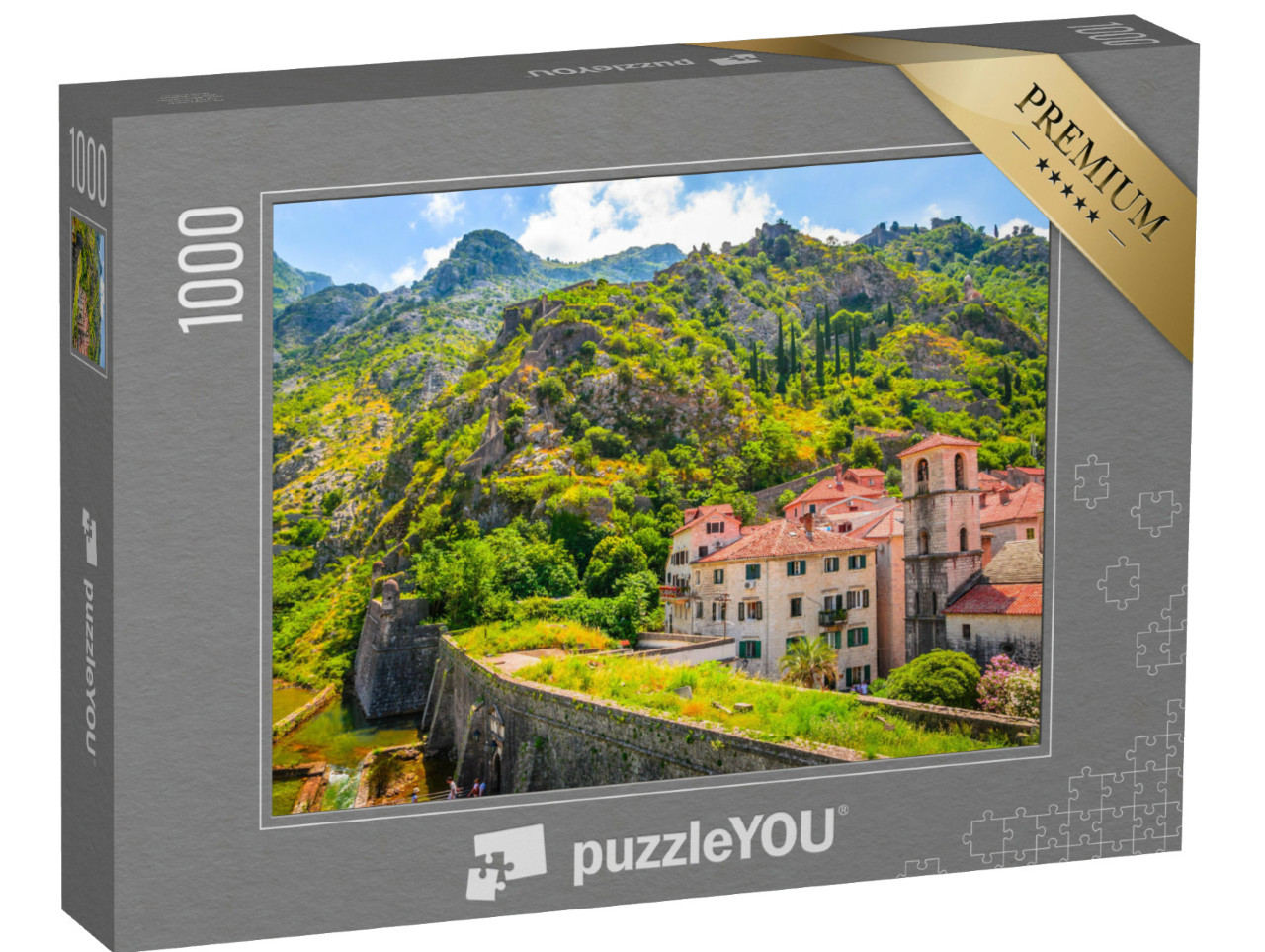 Puzzle 1000 Teile „Wunderschön gelegene Altstadt von Kotor, Montenegro“
