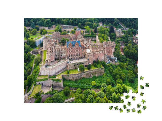 Puzzle 1000 Teile „Schloss Heidelberg von oben, Deutschland“