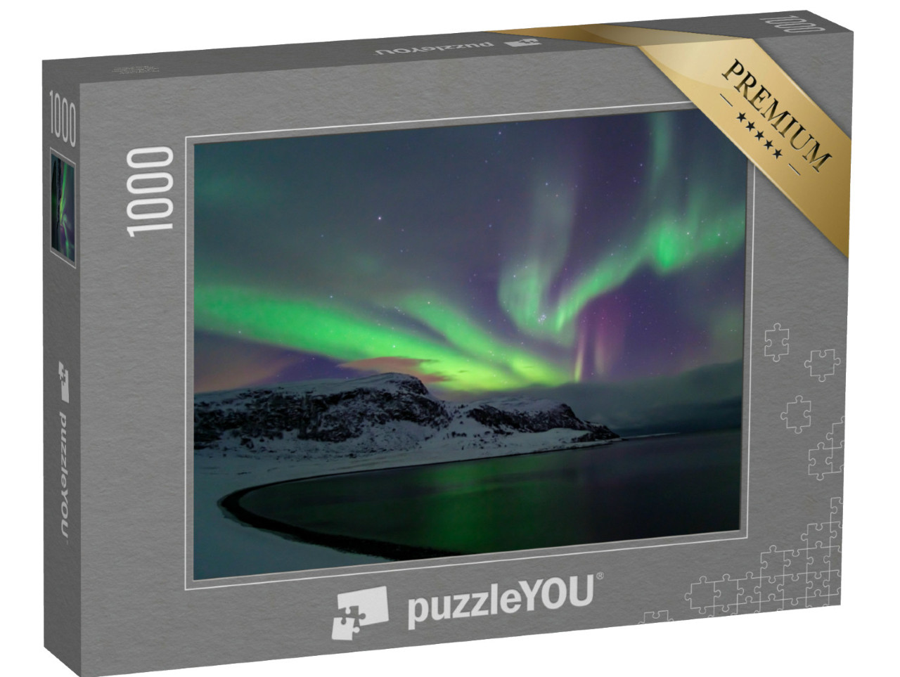 Puzzle 1000 Teile „Nordlicht Aurora Borealis am Nordkap“