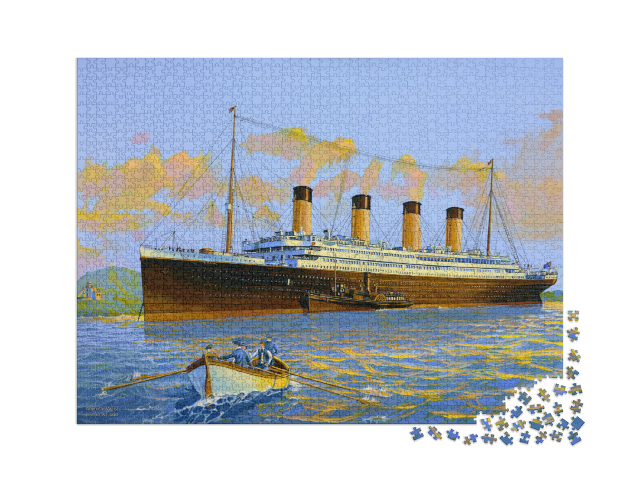 Puzzle 2000 Teile „Titanic ankerte vor Roches Point in der Nähe von Queenstown“