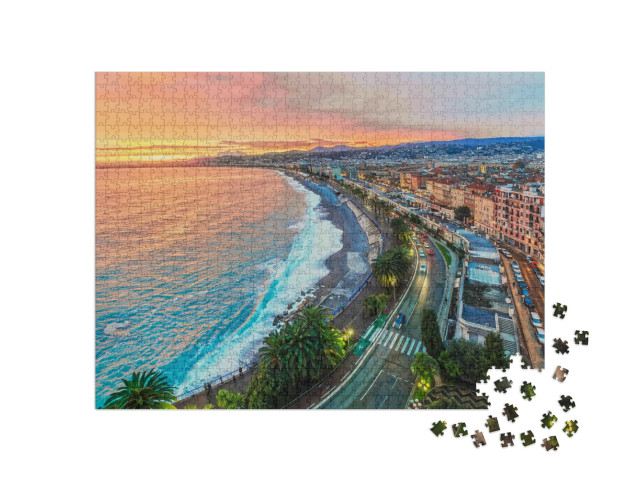 Puzzle 1000 Teile „Schöner Abend: Stimmung nach dem Sonnenuntergang“