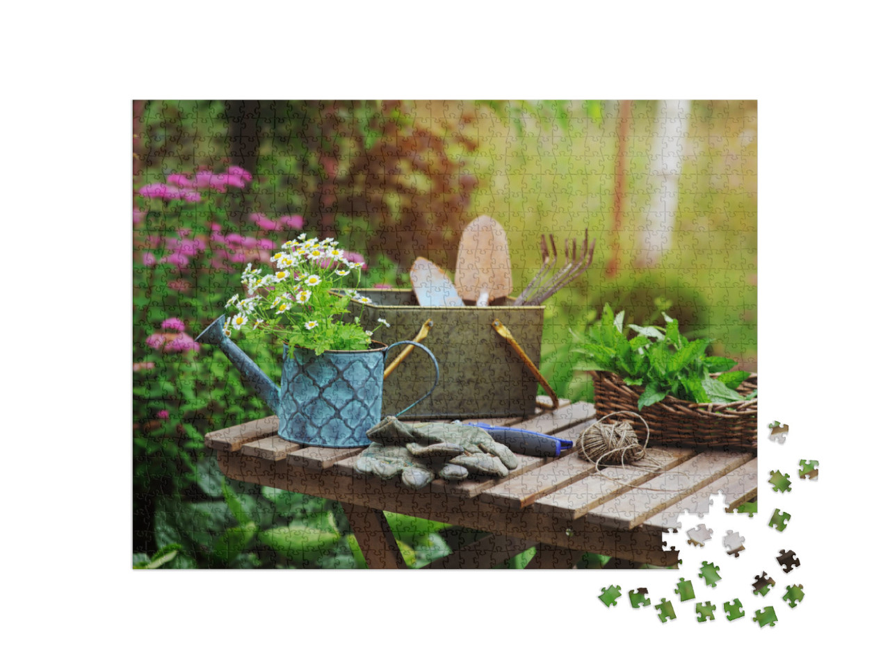 Puzzle 1000 Teile „Gartenarbeit im Sommer“