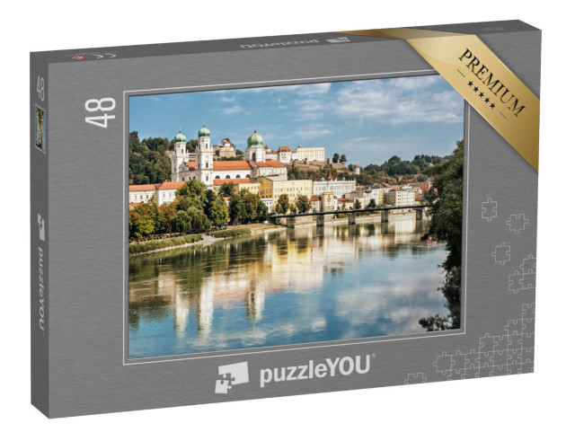 Puzzle 48 Teile „Stadt Passau mit Dom St. Stephan, Niederbayern, Deutschland“