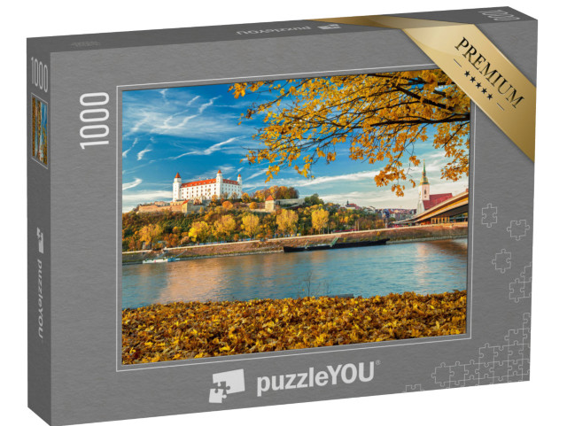 Puzzle 1000 Teile „Burg Bratislava, Donau und Altstadt, Slowakei“