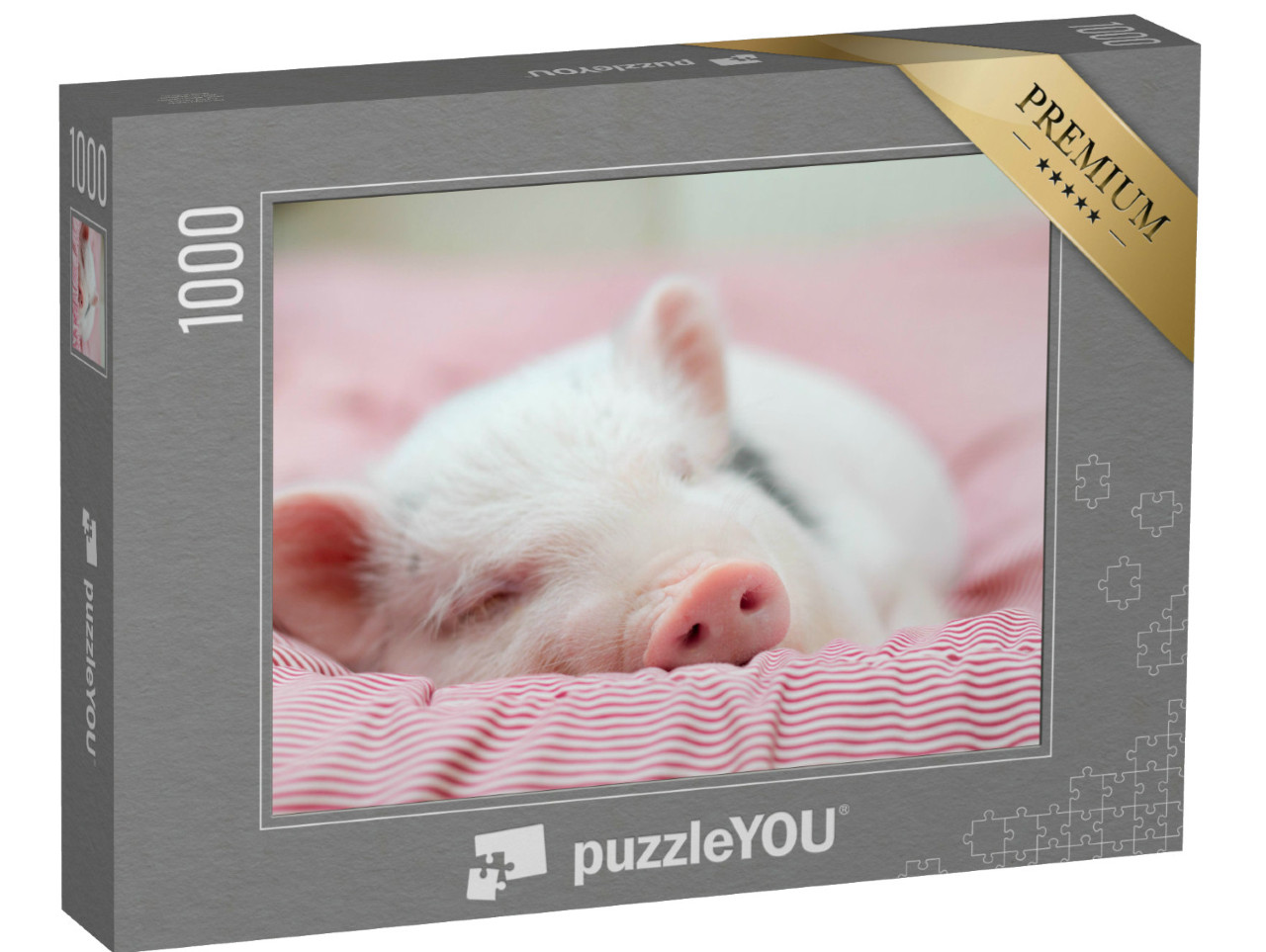 Puzzle 1000 Teile „Kleines Ferkel beim gemütlichen Nickerchen“