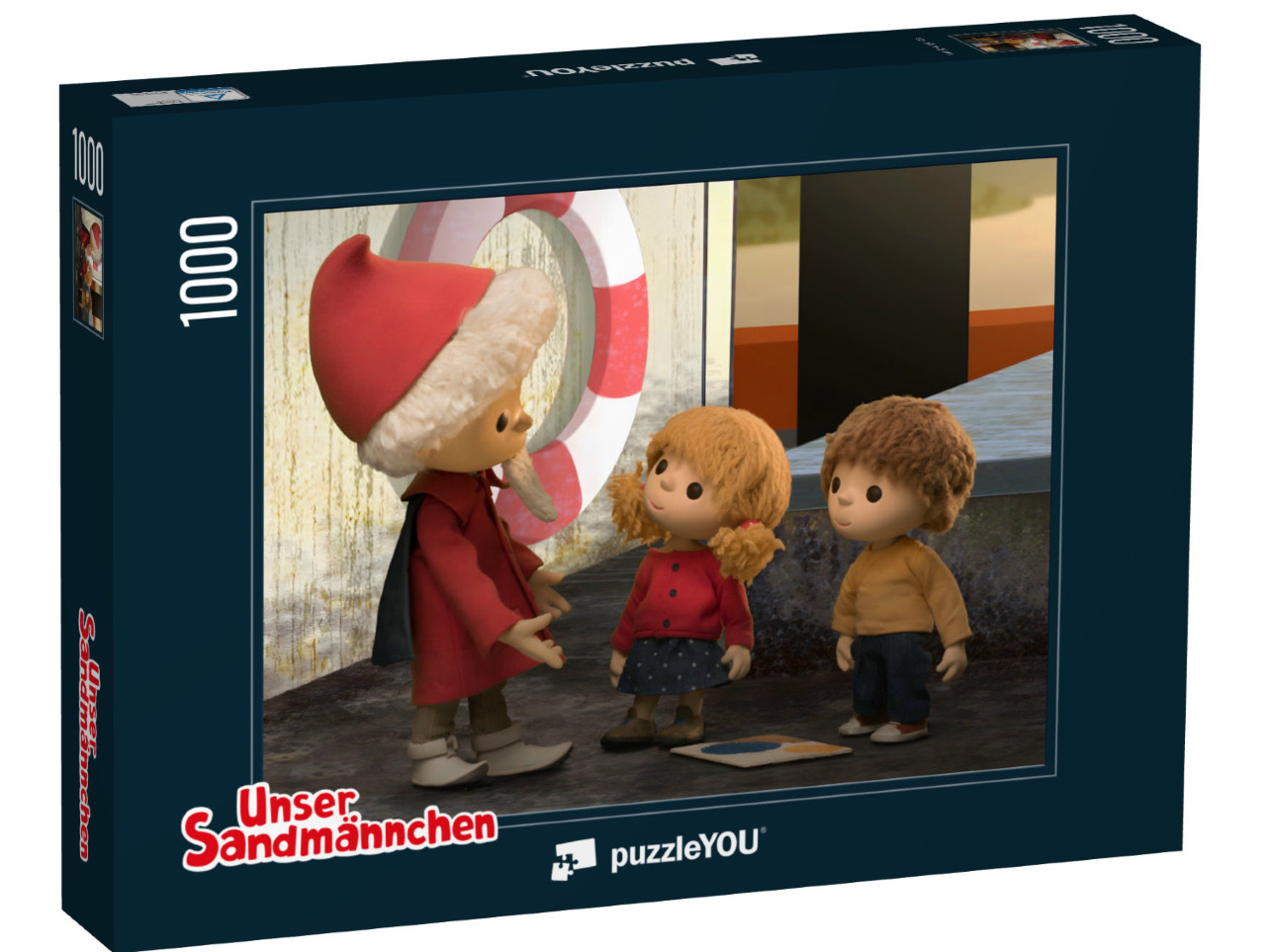 Puzzle 1000 Teile „Unser Sandmännchen: Auf dem Lastkahn, 2017“