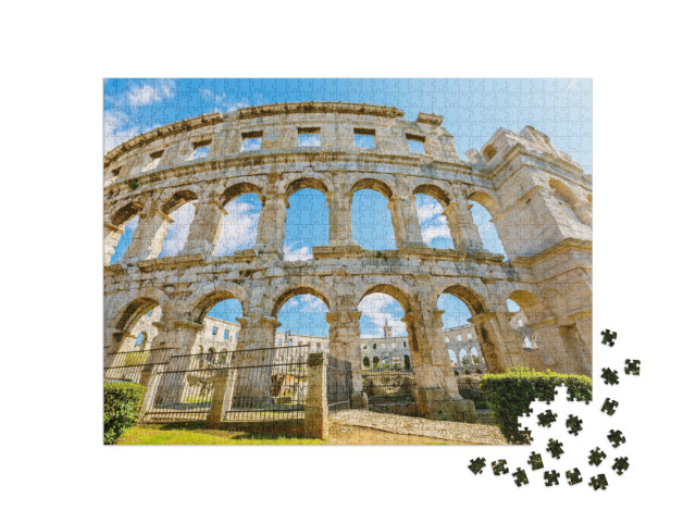 Puzzle 1000 Teile „Wandfragment des antiken römischen Amphitheaters von Pula, Kroatien“