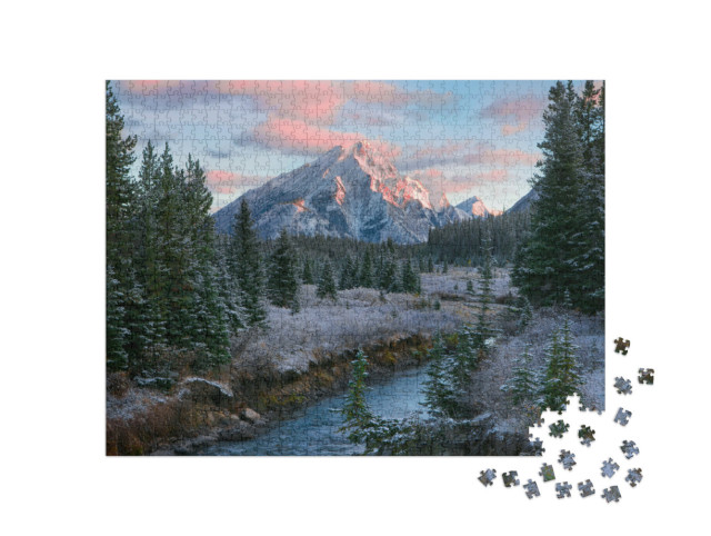 Puzzle 1000 Teile „Naturszene in den kanadischen Rocky Mountains  “