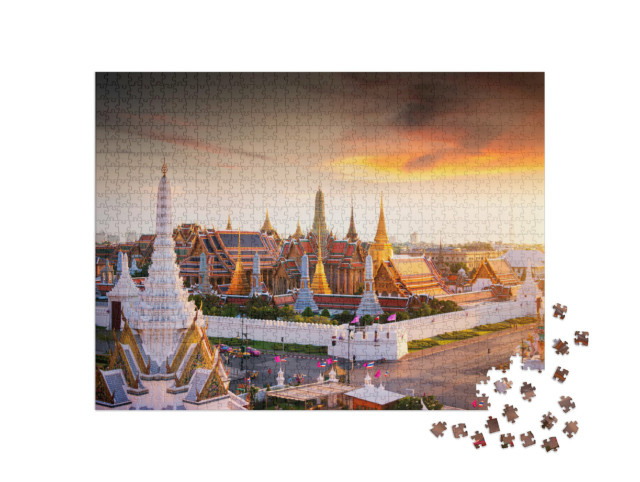 Puzzle 1000 Teile „Großer Palast zur Dämmerung in Bangkok, Thailand“