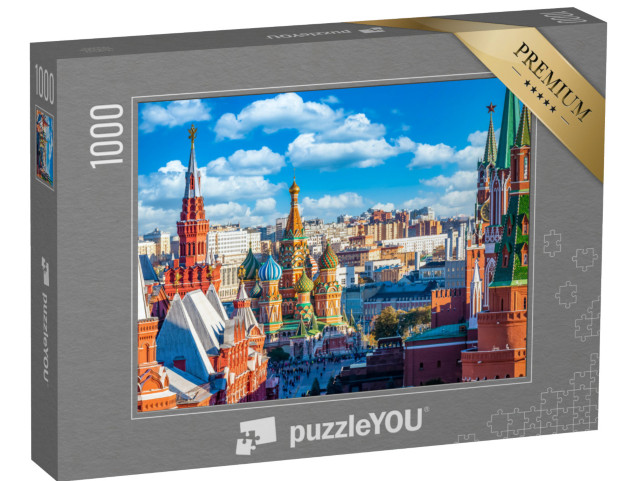 Puzzle 1000 Teile „Roter Platz mit Kreml und Basilius-Kathedrale, Moskau“