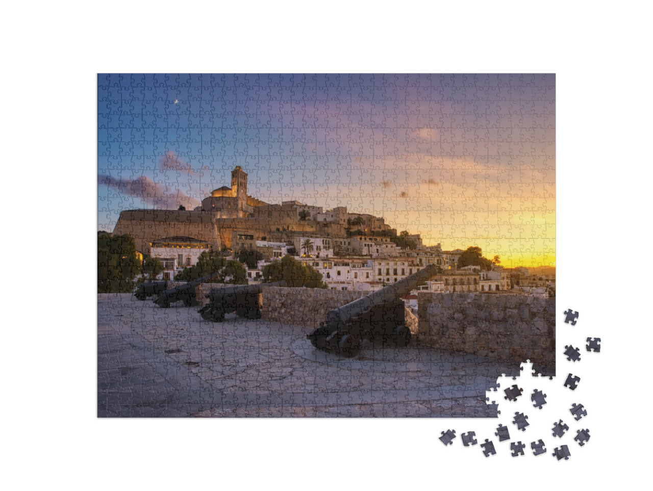 Puzzle 1000 Teile „Dalt Vila in Ibiza, Balearen, Spanien“