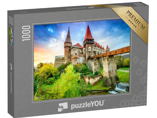 Puzzle 1000 Teile „Schönes Panorama von Schloss Hunyad, Siebenbürgen, Rumänien“