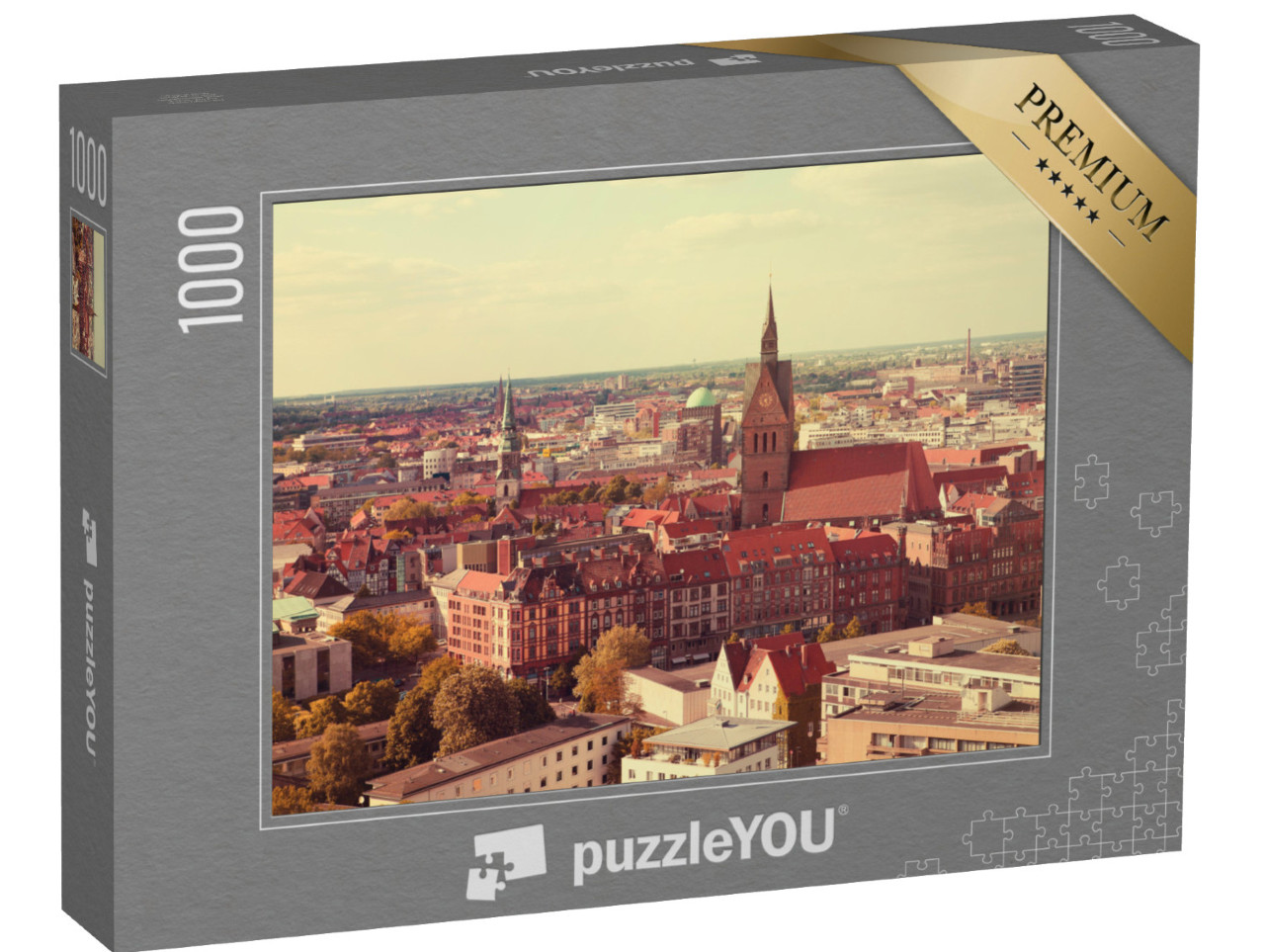 Puzzle 1000 Teile „Blick über Hannover, Niedersachsen, Deutschland“