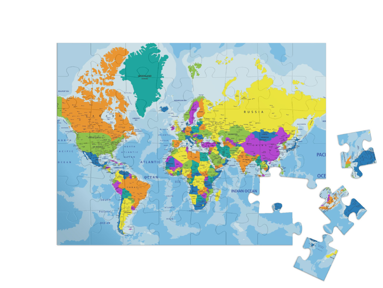 Puzzle 48 Teile „Politische Weltkarte“