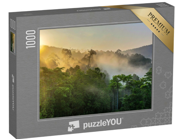 Puzzle 1000 Teile „Tropischer Regenwald, atemberaubende Aussicht auf den Regenwald von Borneo“