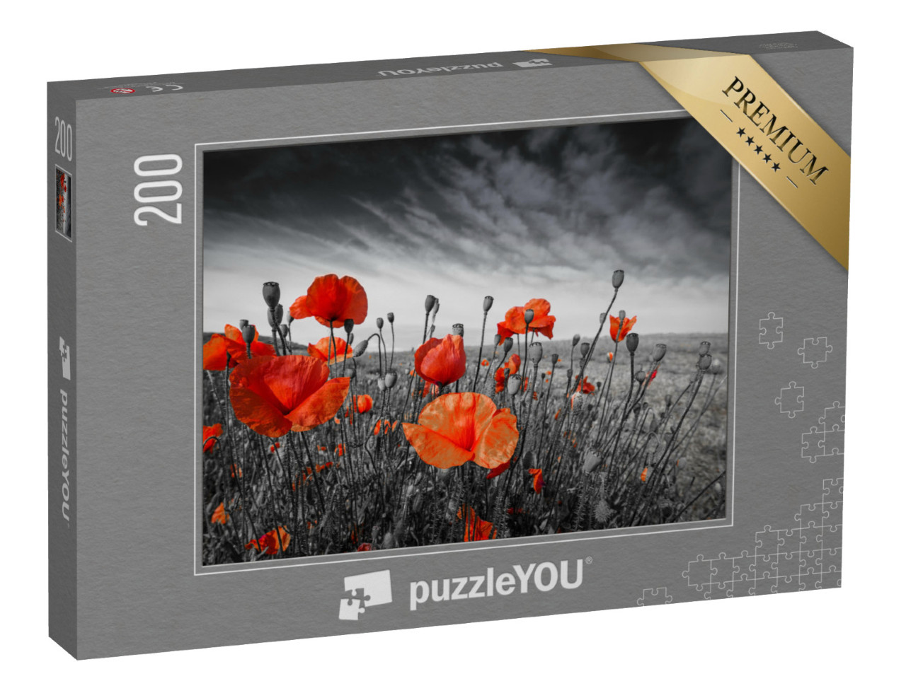 Puzzle 200 Teile „Mohnblumen auf einer Wiese“