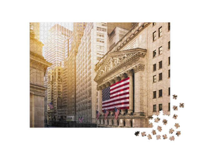 Puzzle 1000 Teile „Glänzendes Licht in der Wall Street, New York“