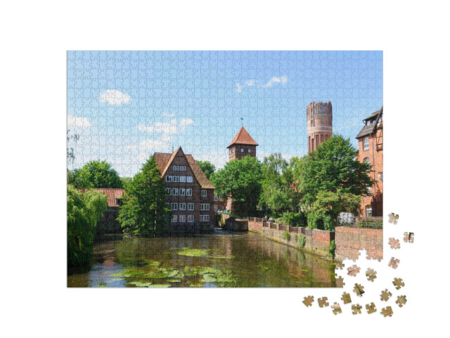 Puzzle 1000 Teile „Kanäle der Stadt Lüneburg, Deutschland“