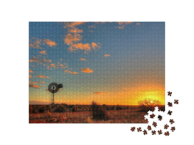 Puzzle 1000 Teile „Windmühle im abgelegenen australischen Outback“