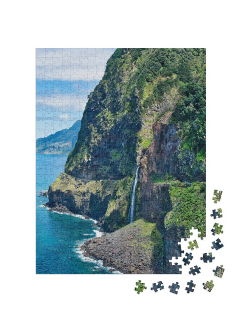 Puzzle 500 Teile „Brautschleierfälle auf der Insel Madeira, Portugal“