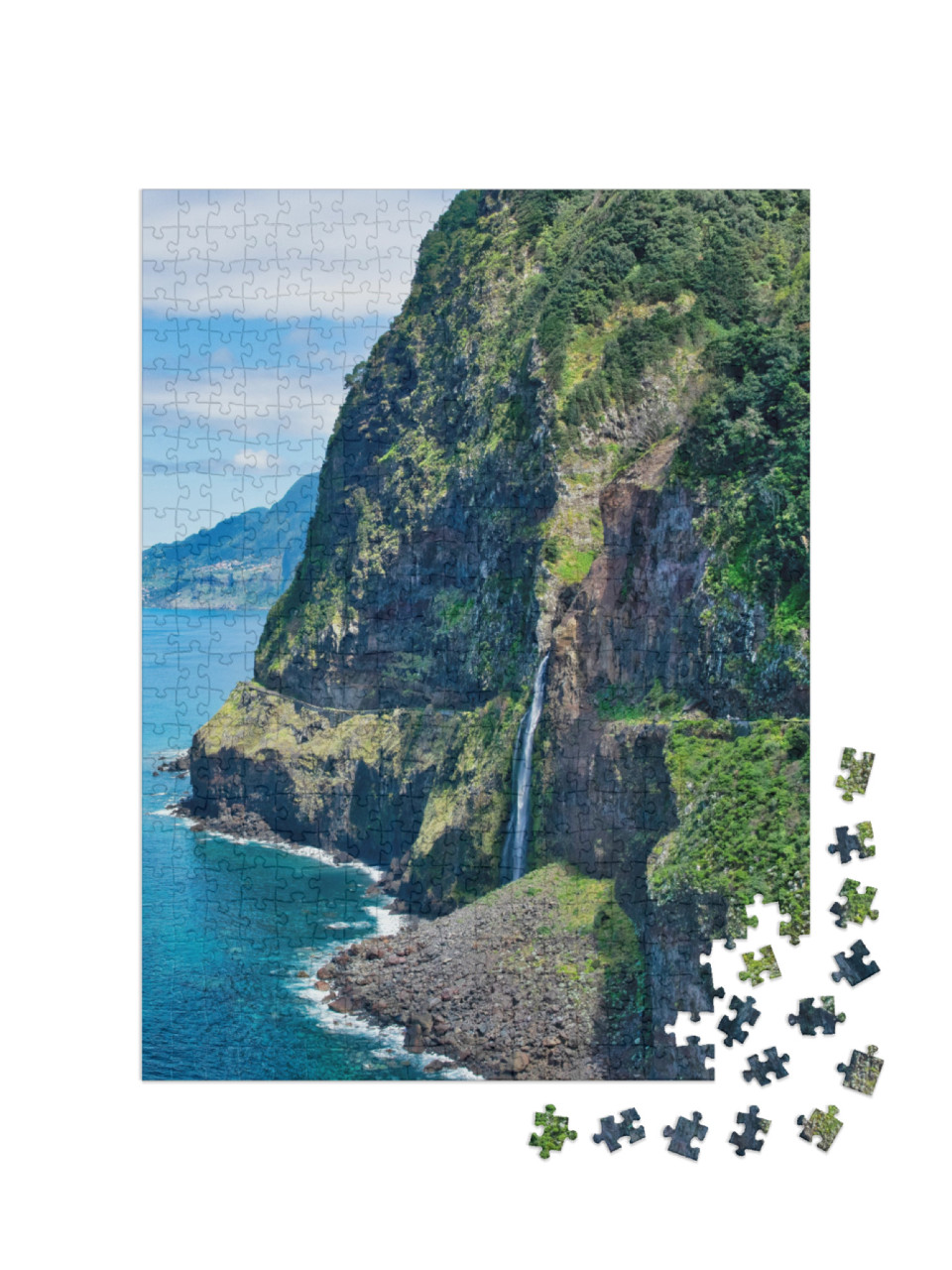 Puzzle 500 Teile „Brautschleierfälle auf der Insel Madeira, Portugal“