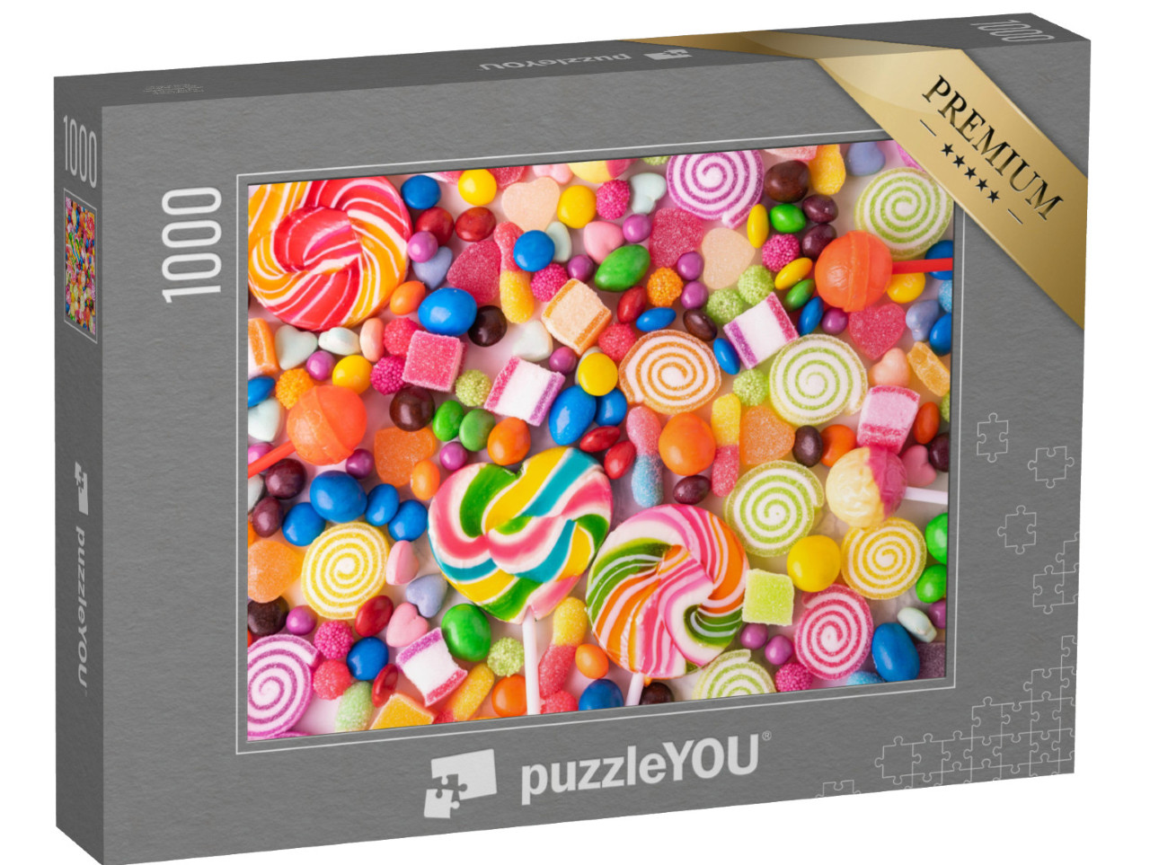Puzzle 1000 Teile „Lollipops, Bonbons und Smarties in bunten Farben“