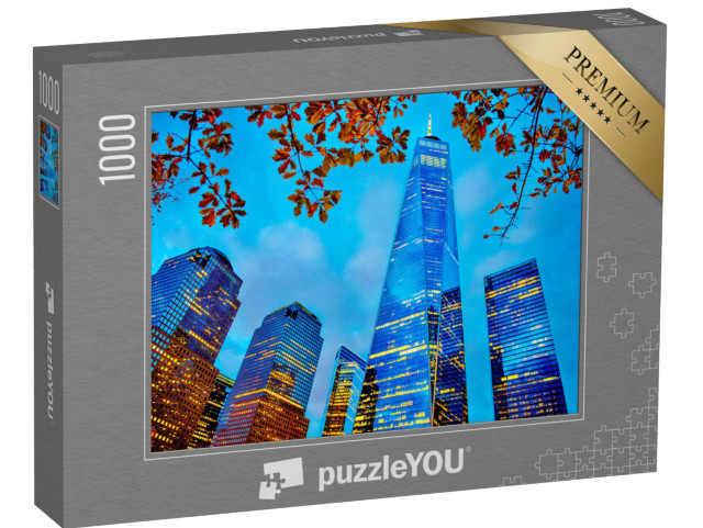 Puzzle 1000 Teile „Freedom Tower im One World Trade Center in der Dämmerung“