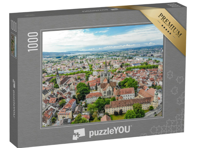 Puzzle 1000 Teile „Blick auf die Hafenstadt Konstanz am Bodensee“