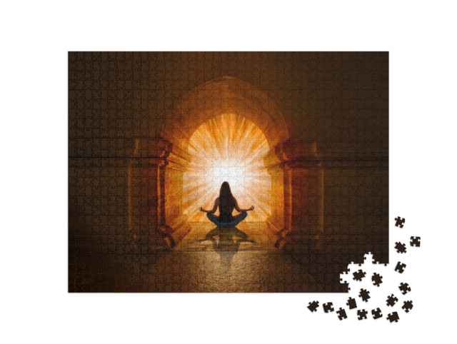 Puzzle 1000 Teile „Frau bei Yoga und Meditation“