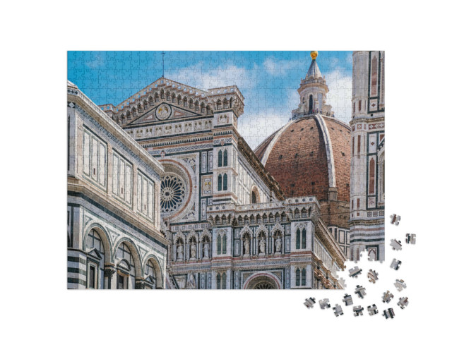 Puzzle 1000 Teile „Nahaufnahme der Kathedrale Santa Maria del Fiore, Florenz“