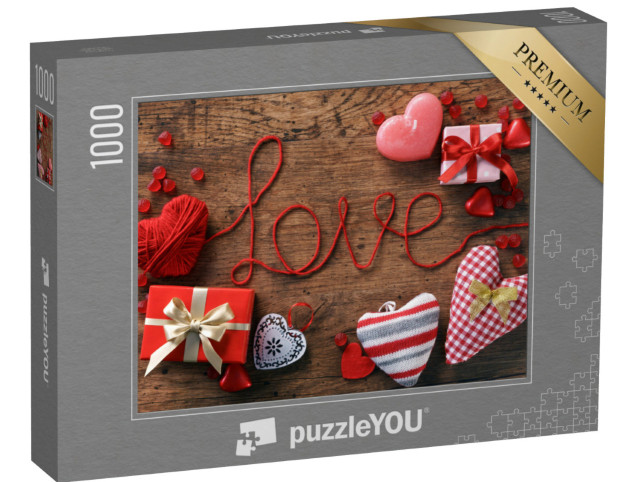 Puzzle 1000 Teile „Der Rote Faden der Liebe zum Valentinstag“
