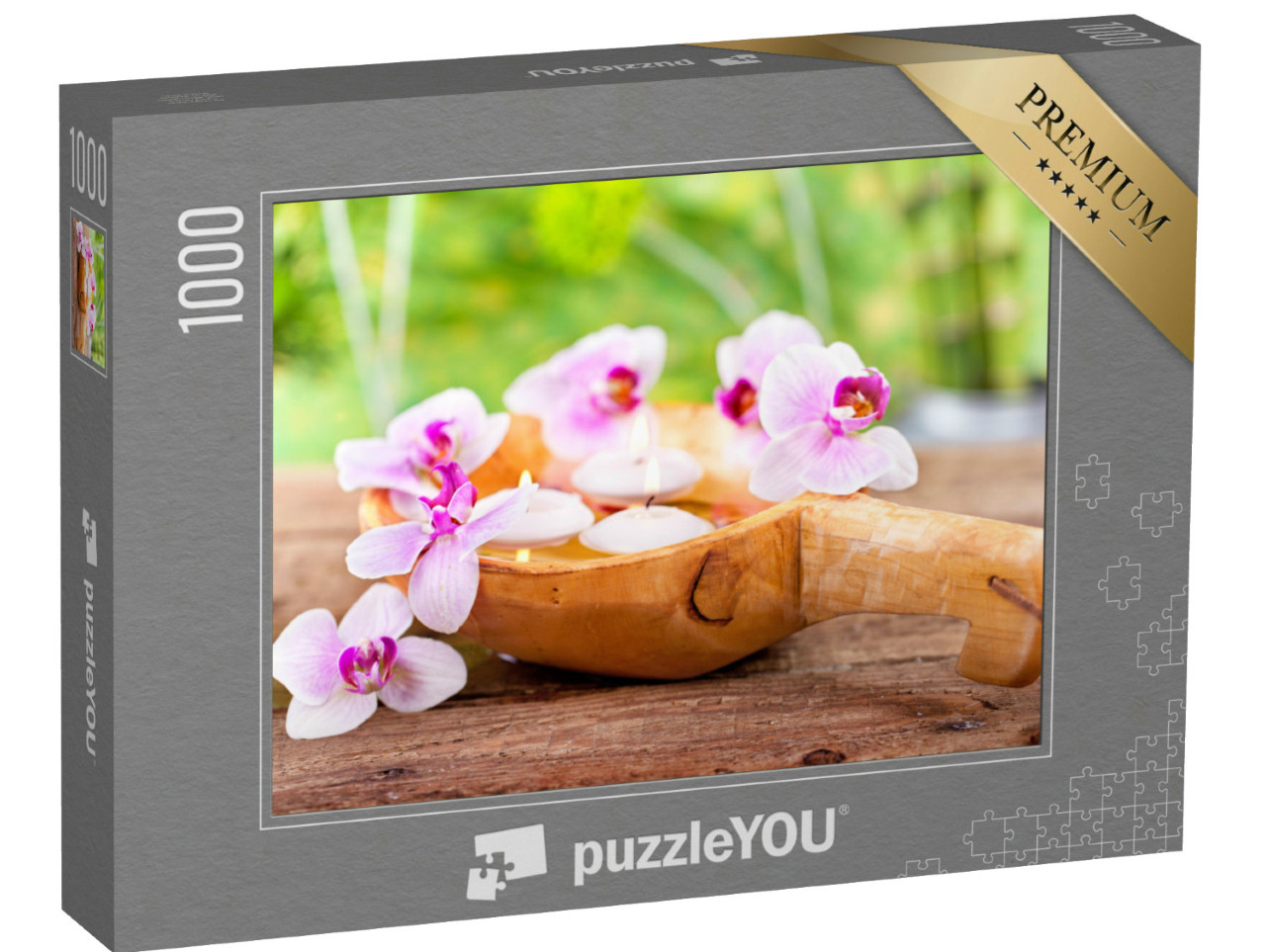 Puzzle 1000 Teile „Kerzen, Orchidee “