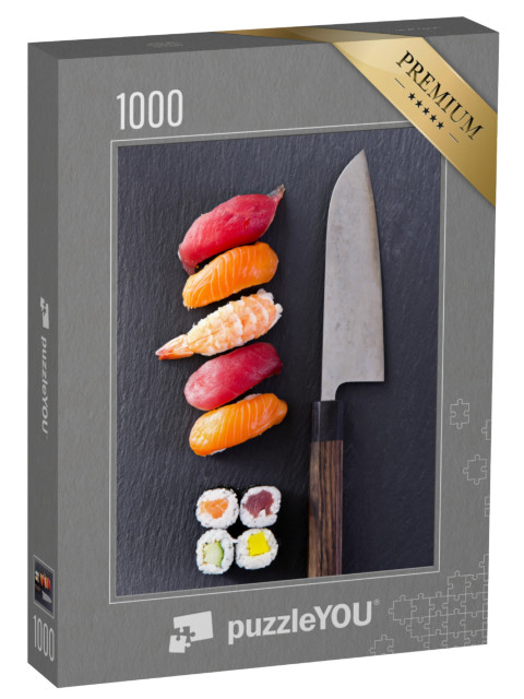 Puzzle 1000 Teile „Sushi mit Santokumesser“