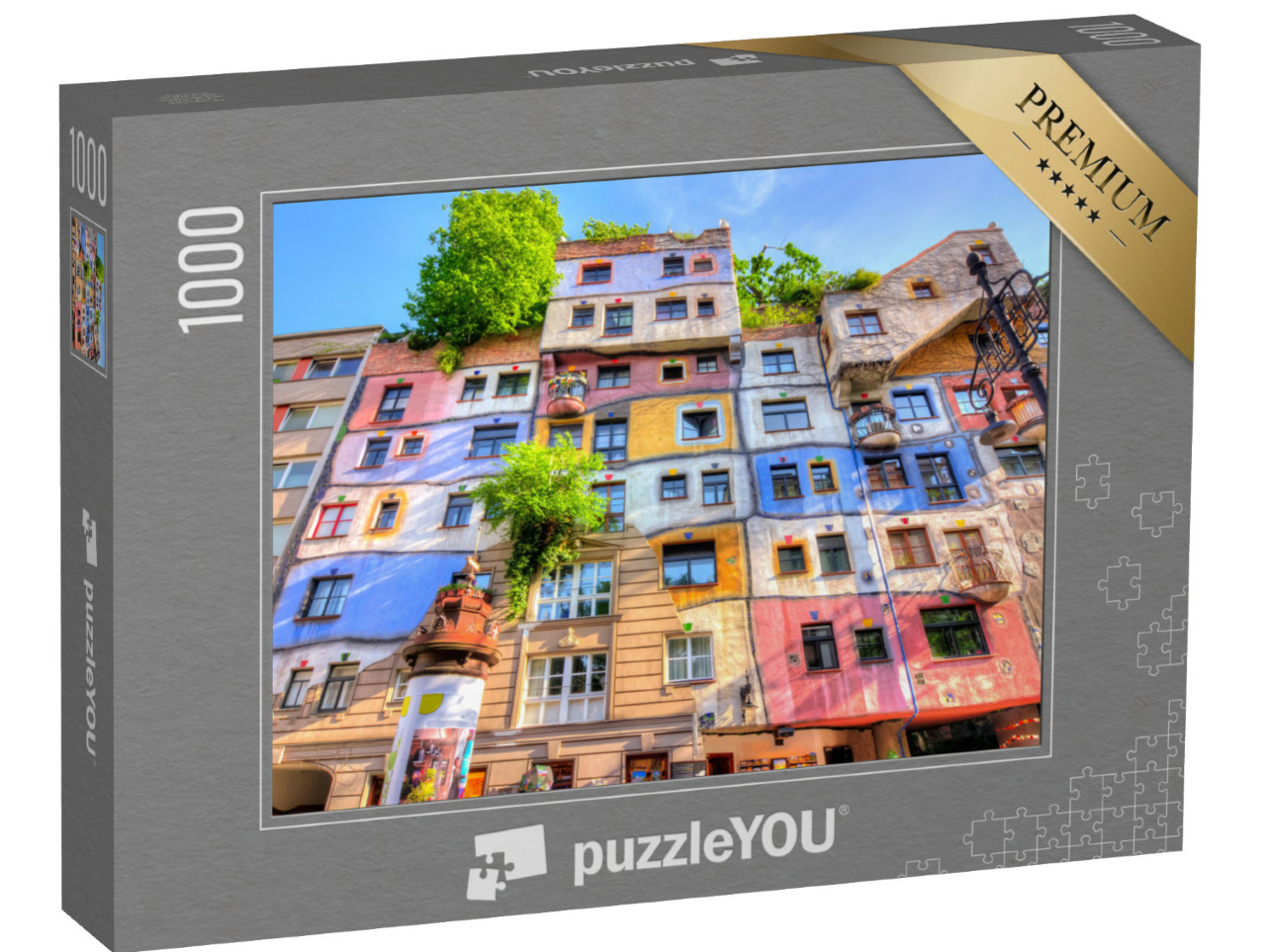 Puzzle 1000 Teile „Hundertwasserhaus in Wien, Österreich“