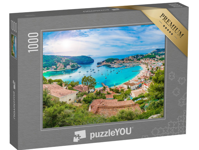 Puzzle 1000 Teile „Panoramablick auf Porte de Soller, Palma Mallorca, Spanien“