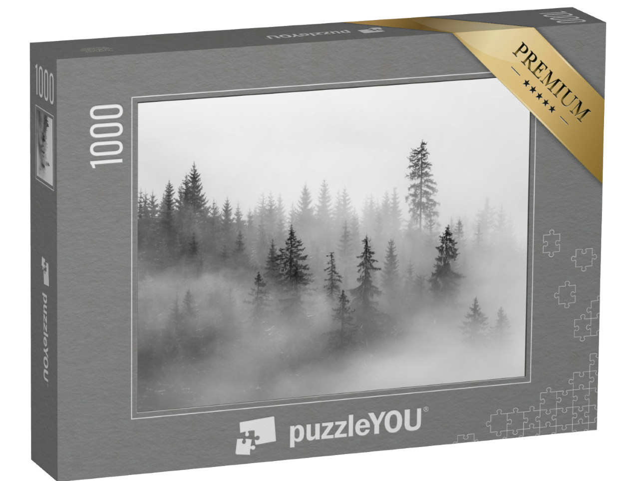 Puzzle 1000 Teile „Geheimnisvoller Nebel im Wald“