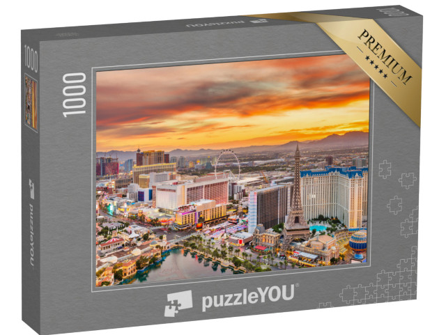 Puzzle 1000 Teile „Las Vegas, Nevada: Abenddämmerung über dem Strip“