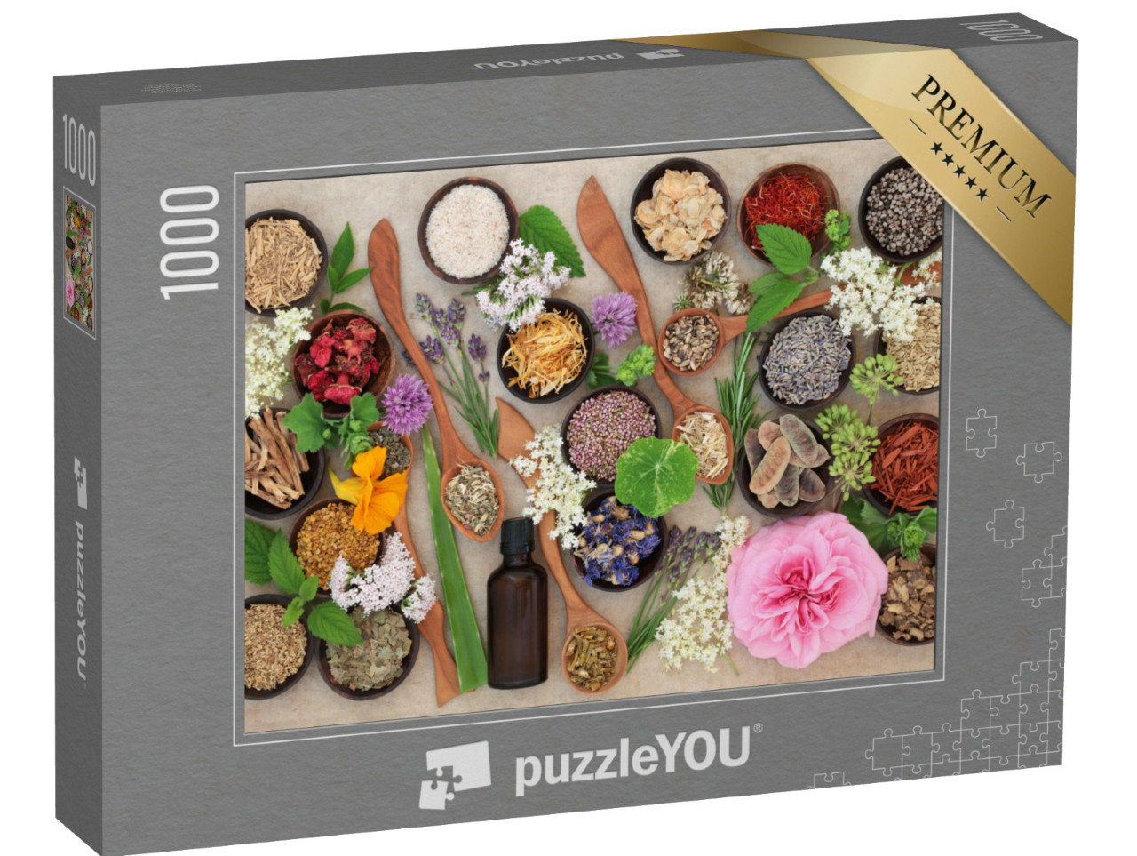 Puzzle 1000 Teile „Sortiment von getrockneten Blumen und Kräutern“