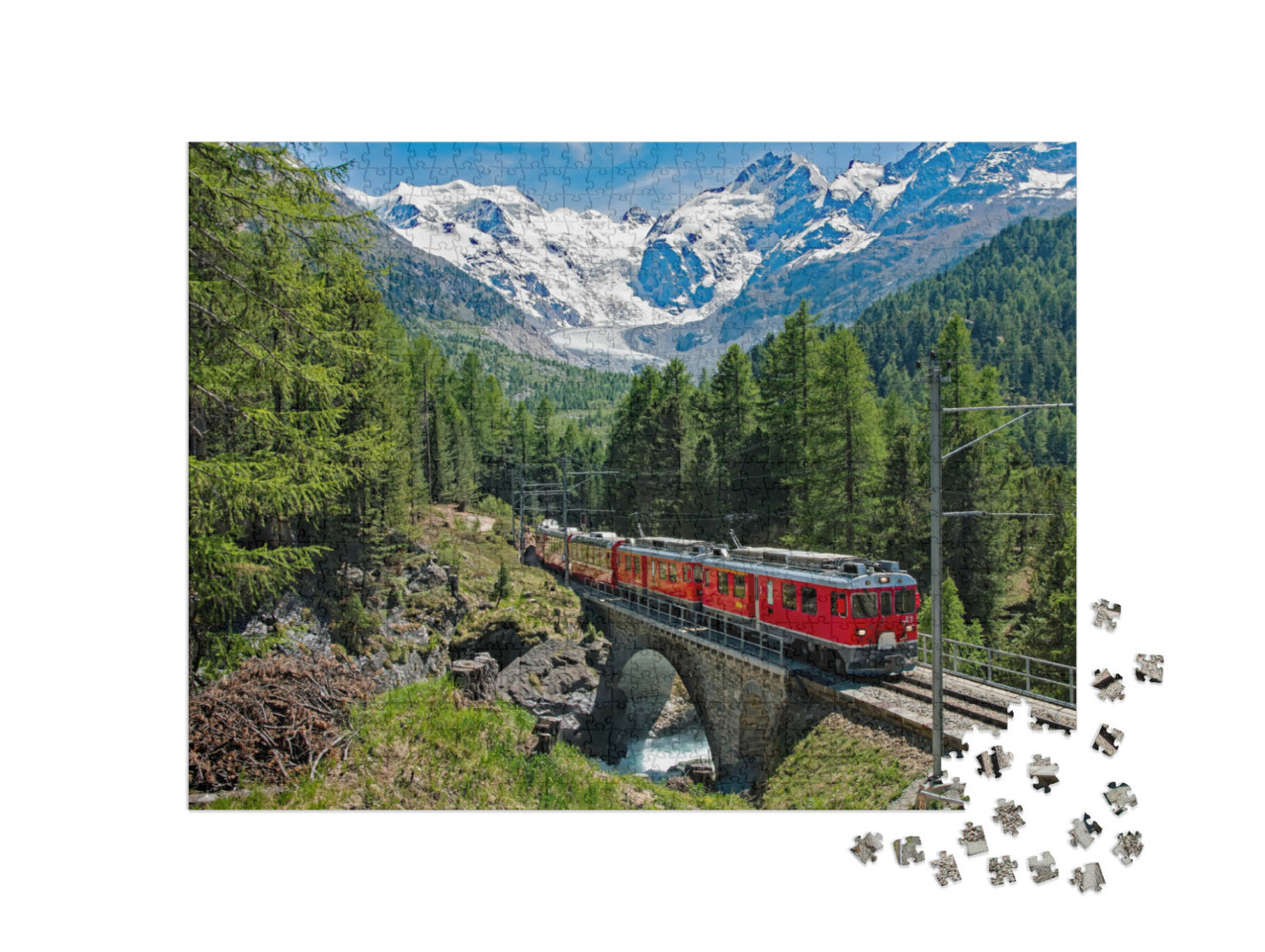 Puzzle 1000 Teile „Bernina Express, Schweiz“