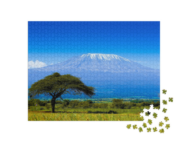 Puzzle 1000 Teile „Kilimandscharo auf afrikanischer Savanne“