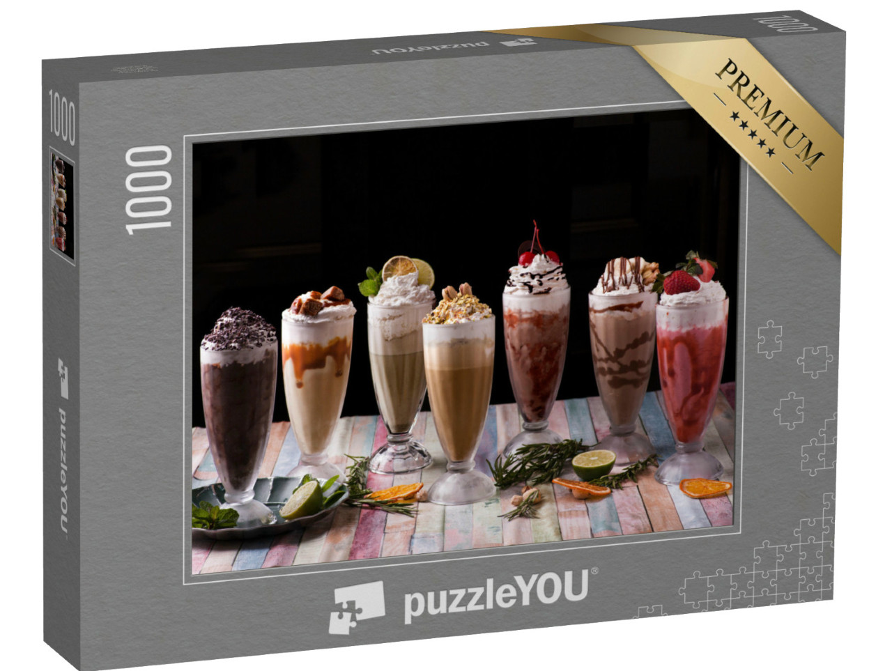 Puzzle 1000 Teile „Verschiedene Milchshakes“