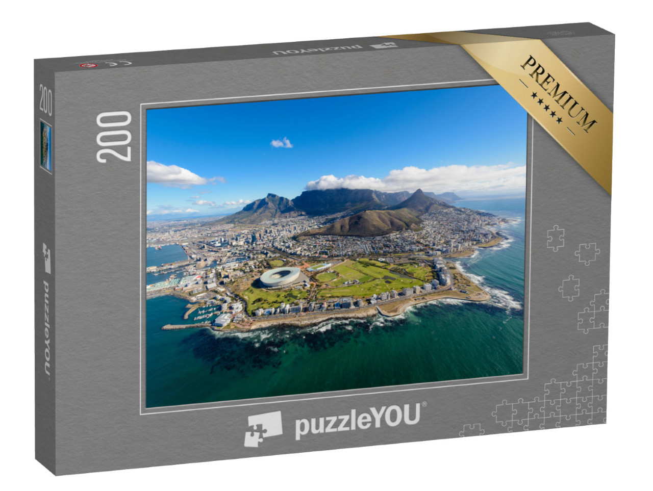 Puzzle 200 Teile „Blick vom Hubschrauber: Luftaufnahme von Kapstadt, Südafrika“