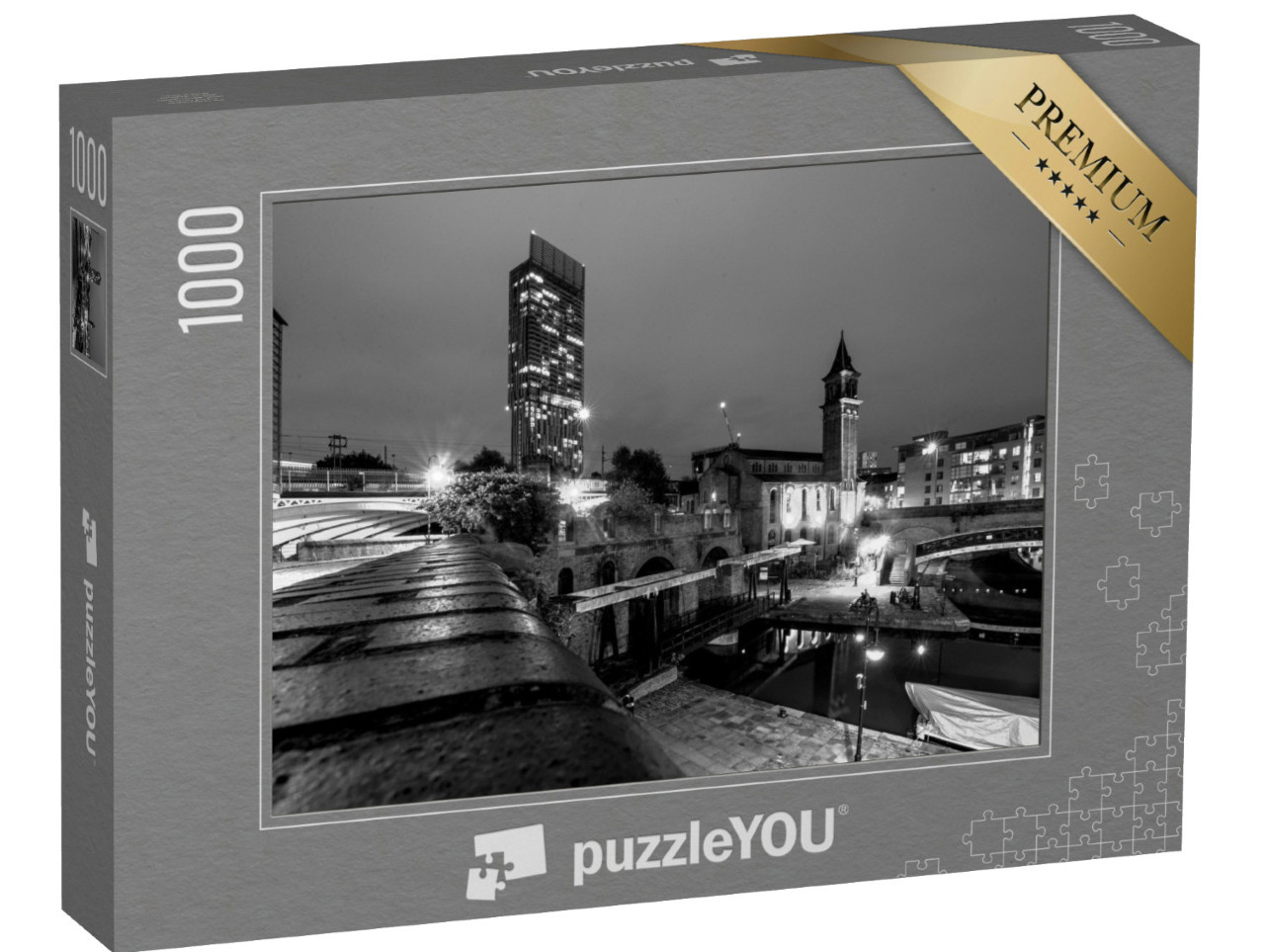 Puzzle 1000 Teile „Manchester: eine Stadt bei Nacht“