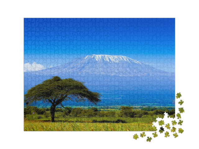 Puzzle 1000 Teile XXL „Kilimandscharo auf afrikanischer Savanne“