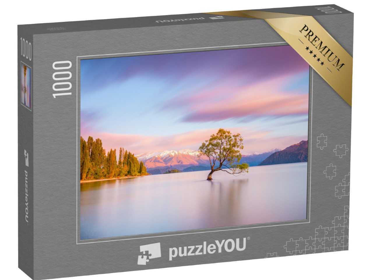 Puzzle 1000 Teile „Der Wanaka-Baum in Neuseeland bei Sonnenaufgang“