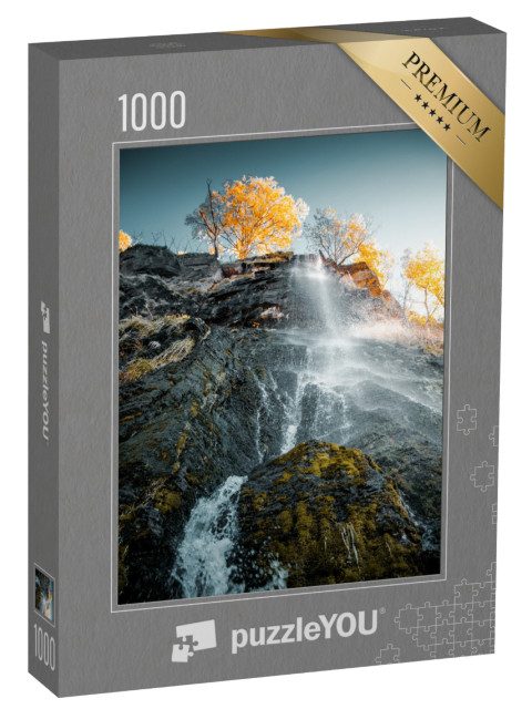 Puzzle 1000 Teile „Wunderschöner Wasserfall in den Harzer Bergen, Deutschland“