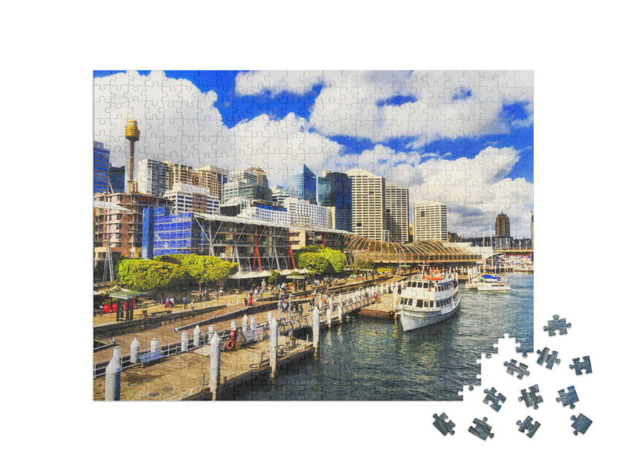 Puzzle 500 Teile „Die Promenade King Street Wharf in Sydney, Australien“